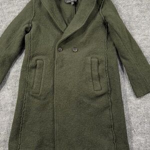 J. Crew green boiled wool coat